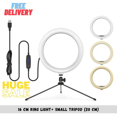 20 cm Ring Light with Tripods Combo (Save Big)