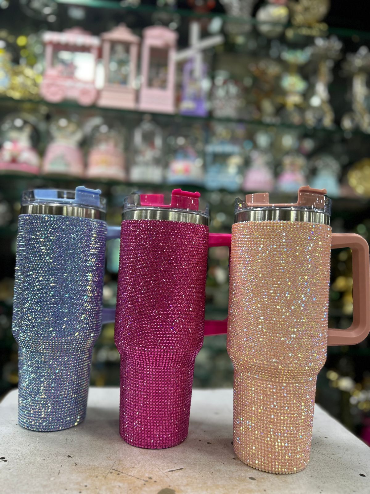 40oz Rhinestone Tumbler Straw Cup Stainless Steel Glitter 