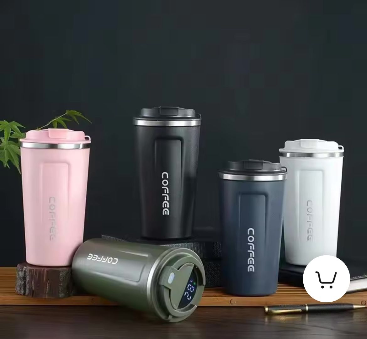 510ml Thermos Coffee Mug Stainless Steel Insulated Cup Temperature Display 