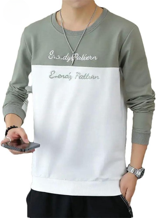 Full Sleeve  Printed Panel Style T-Shirt